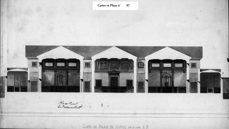 Coupe longitudinale : partie centrale (projet non réalisé).