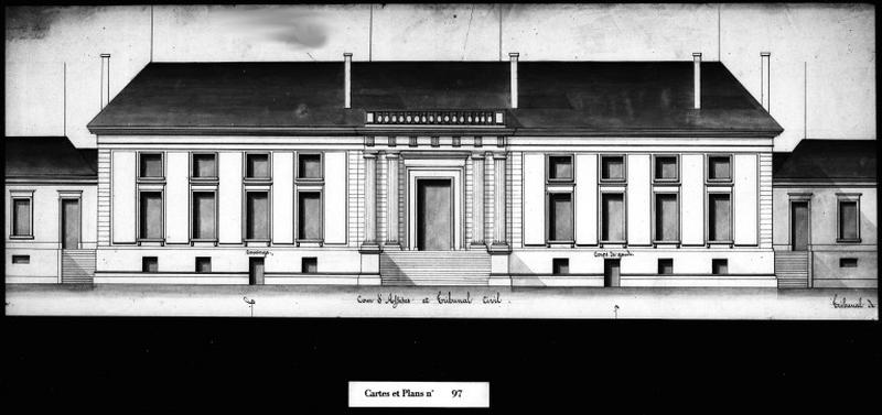 Projet pour la façade est : partie centrale (non réalisé).