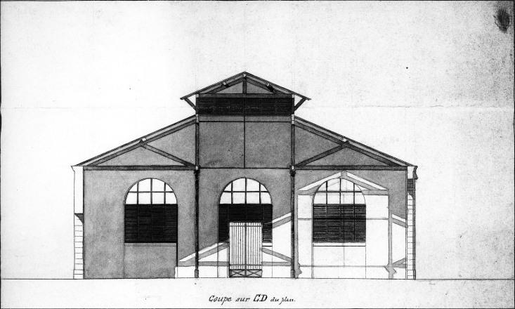 Projet non réalisé, coupe transversale.