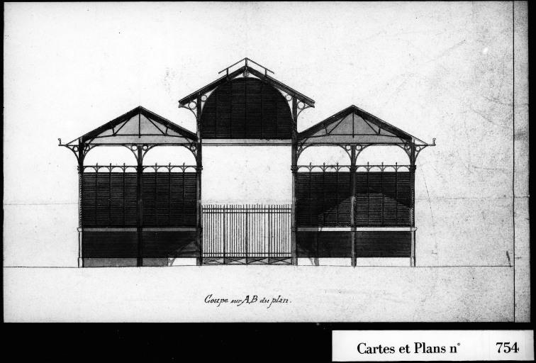 Projet non réalisé, coupe longitudinale.