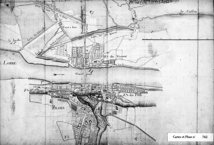 Plan de Blois au XVIIIe siècle.