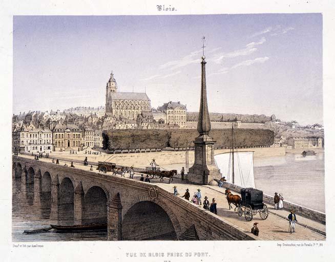 Vue de Blois au XIXe siècle.