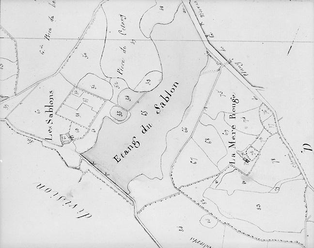 Plan d'après le premier cadastre, daté du 26 octobre 1817, section D1 au 1/5000e.