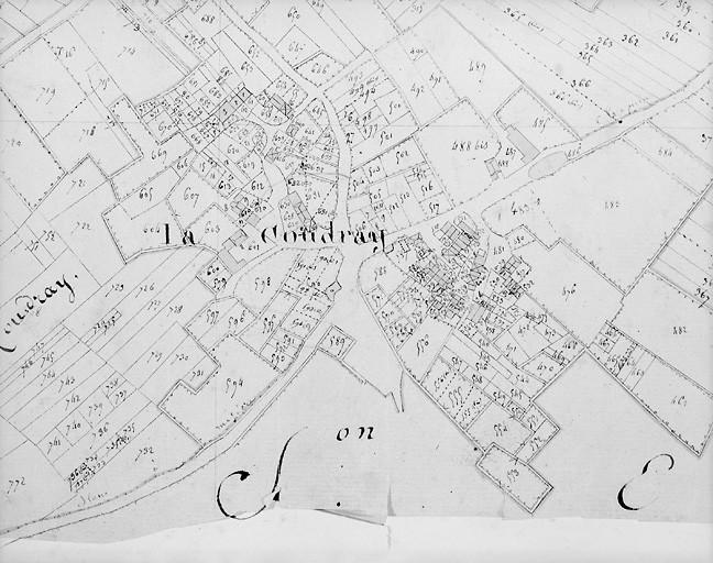 Plan d'après le premier cadastre, daté du 26 octobre 1817, section E1 au 1/2500e.