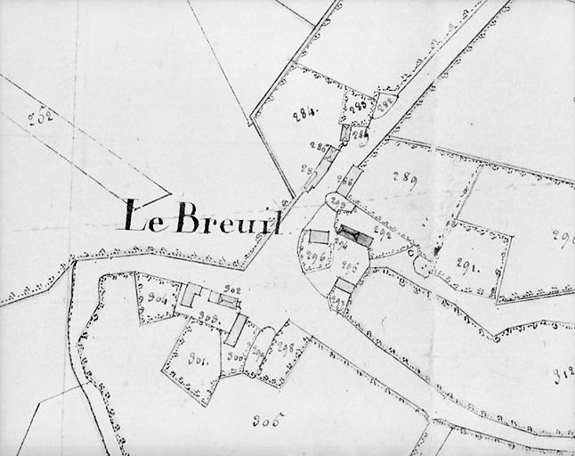Plan d'après le premier cadastre, daté du 26 octobre 1817, section C2 au 1/5000e.