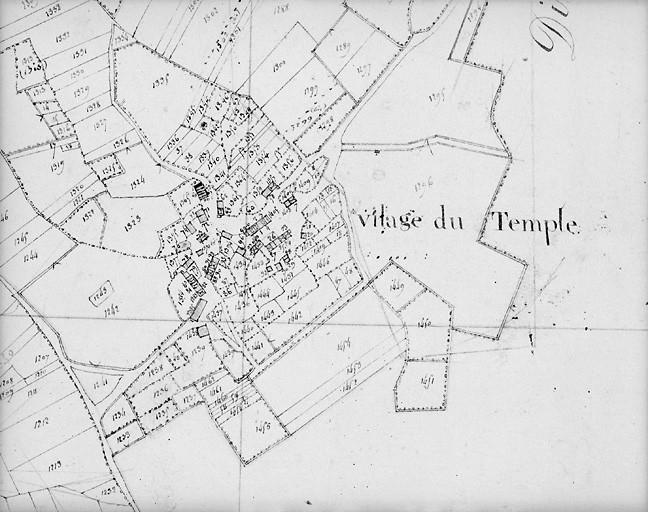 Plan en 1819 d'après cadastre au 1/5000e, section D3.