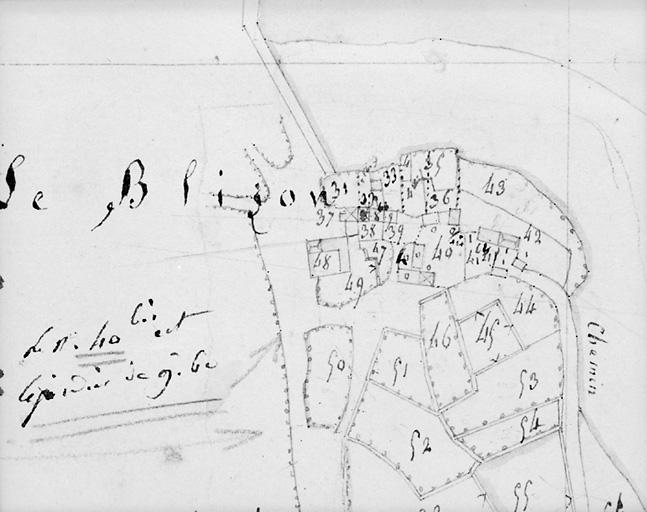 Plan d'après cadastre daté du 1er juin 1819 au 1/5000ez, section C1.