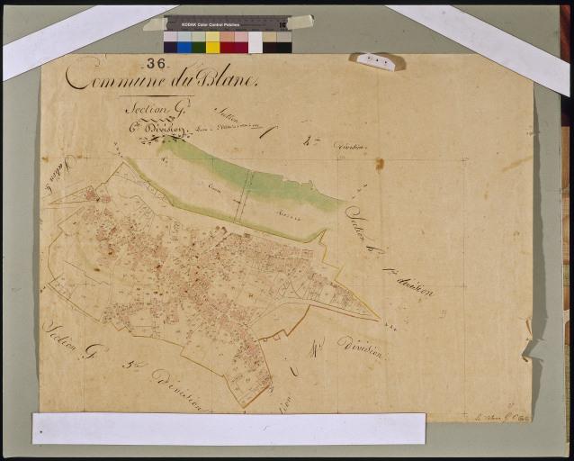 Plan en 1817 d'après cadastre au 1/1250e, section G6.