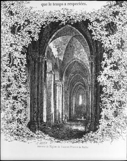 Intérieur de l'église en 1854.