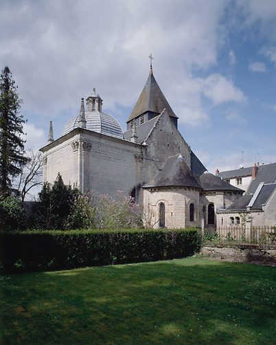 Vue de volume du chevet et de la chapelle seigneuriale.