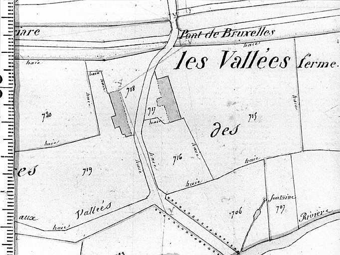 Extrait du cadastre ancien, 1831, section B3, Ech. 1/2500e.