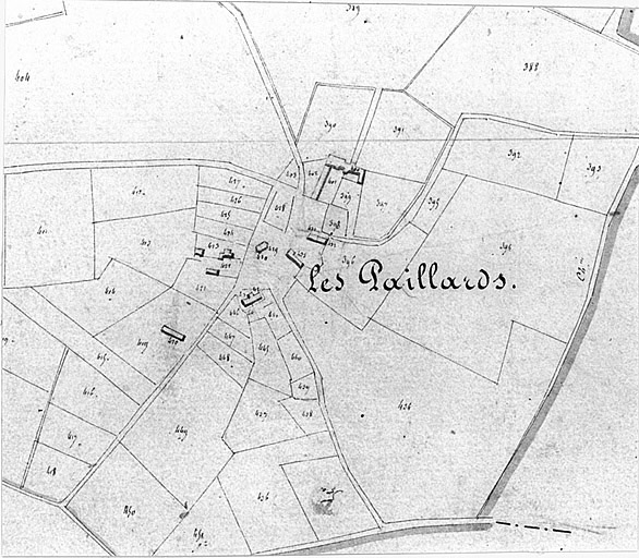 Extrait du cadastre ancien, 1831, section E, Ech. 1/2500e.