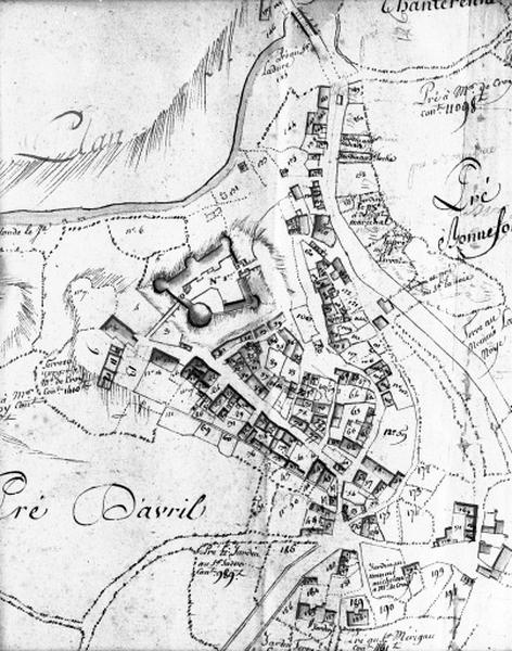 Plan extrait du plan terrier de la Seigneurie de Culan, 4ème quart 18e siècle.
