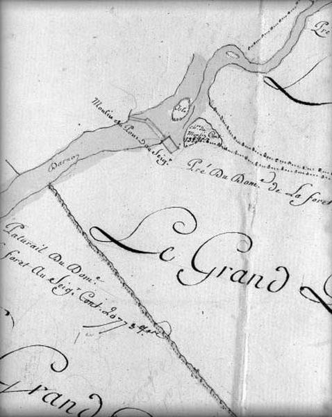 Plan extrait du plan terrier de la Seigneurie de Culan, 4ème quart 18ème siècle.