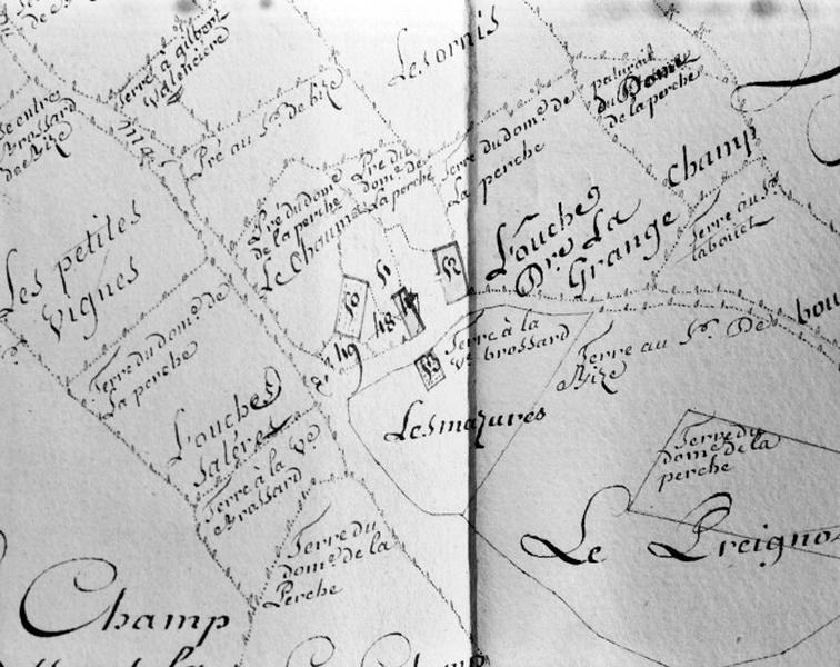 Plan extrait du plan terrier de la Seigneurie de Culan, 4ème quart 18ème siècle.