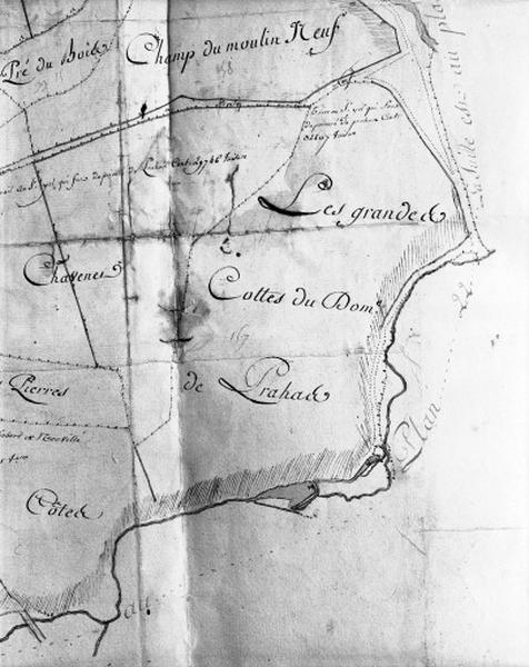 Plan extrait du plan terrier de la Seigneurie de Culan, 4ème quart 18ème siècle.