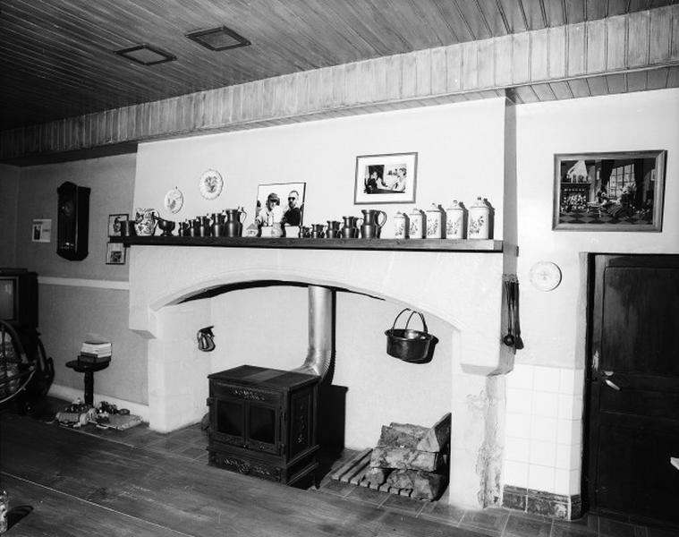 Logis, rez-de-chaussée, cheminée.