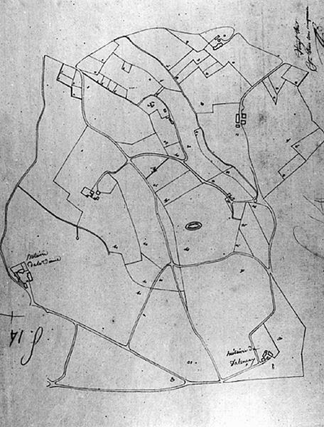 Plans du territoire de Pressigny, des fermes et hameaux environnants (XVIIIe siècle).