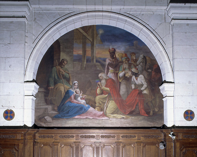 Choeur, côté nord : Adoration des Mages (non attribuée).