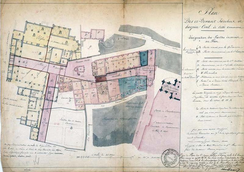 Plan des ci-devants Jacobins et Hospice Civil de cette commune