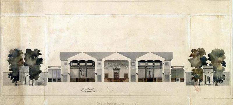 coupe longitudinale du palais de Justice (projet non réalisé)