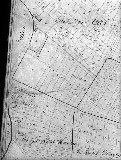 Plan cadastral, 1828 : le bourg.