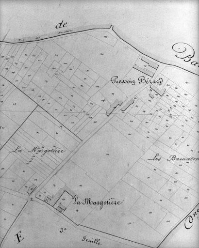 Plan cadastral, 1828 : le bourg.