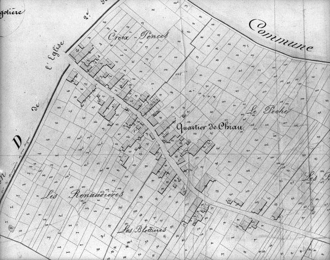 Plan cadastral, 1828 : le bourg.