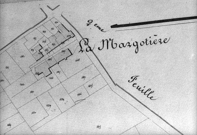 Plan cadastral, 1828 : le bourg.