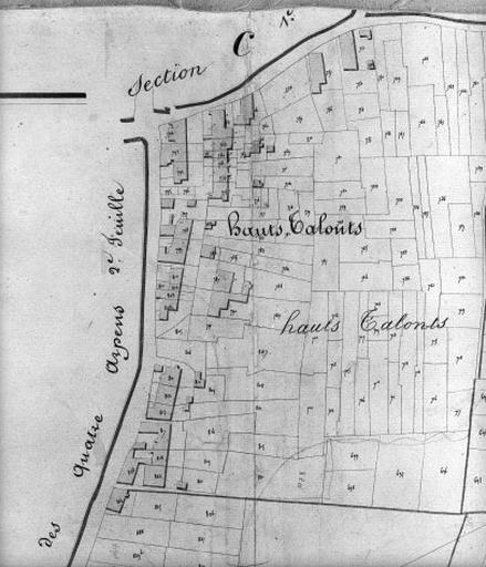 Plan cadastral, 1828 : le bourg.