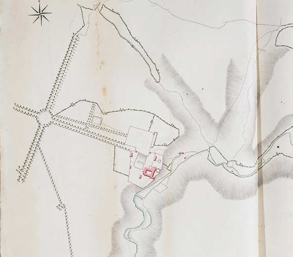 Plan extrait du plan terrier de la Seigneurie de Culan, 4ème quart 18ème siècle.