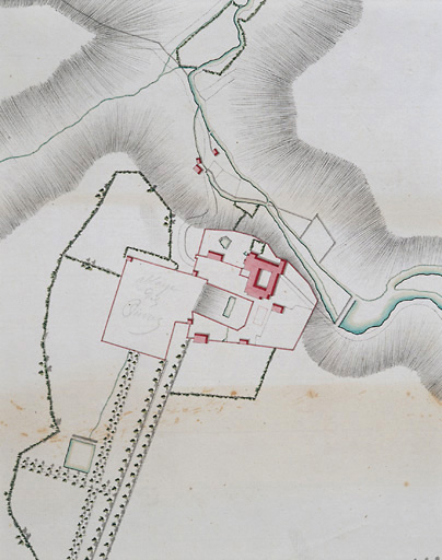 Plan extrait du plan terrier de la Seigneurie de Culan, 4ème quart 18ème siècle. Détails