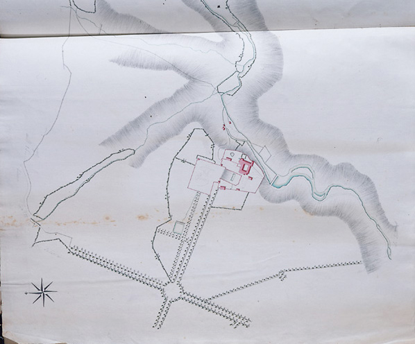 Plan extrait du plan terrier de la Seigneurie de Culan, 4ème quart 18ème siècle.