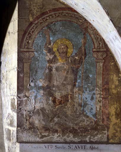 Galerie Saint-Jean-Baptiste, mur sud, cinquième travée en partant de l'ouest : saint Avit.