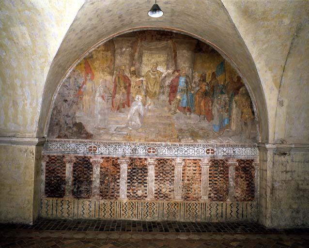 Galerie Saint-Jean-Baptiste, mur nord, cinquième travée en partant de l'ouest : Saint Bernard de Clairvaux béni par Innocent II.