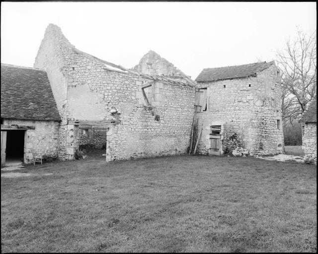 Vue d'ensemble des ruines du manoir prise du nord.