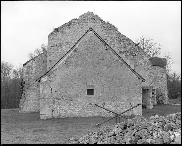 Vue d'ensemble des ruines du manoir prise du nord.