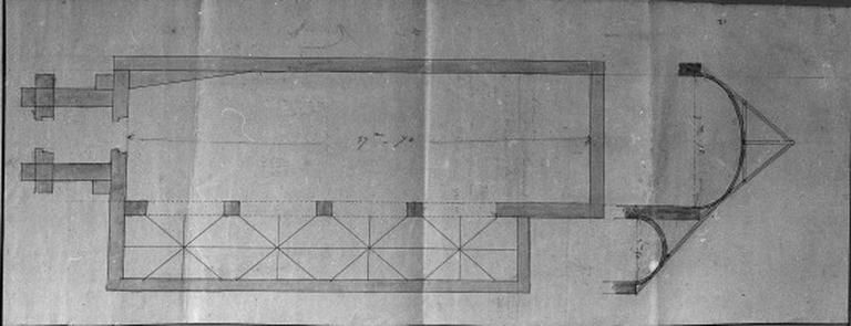 Plan de l'église avant la création du bas côté nord.