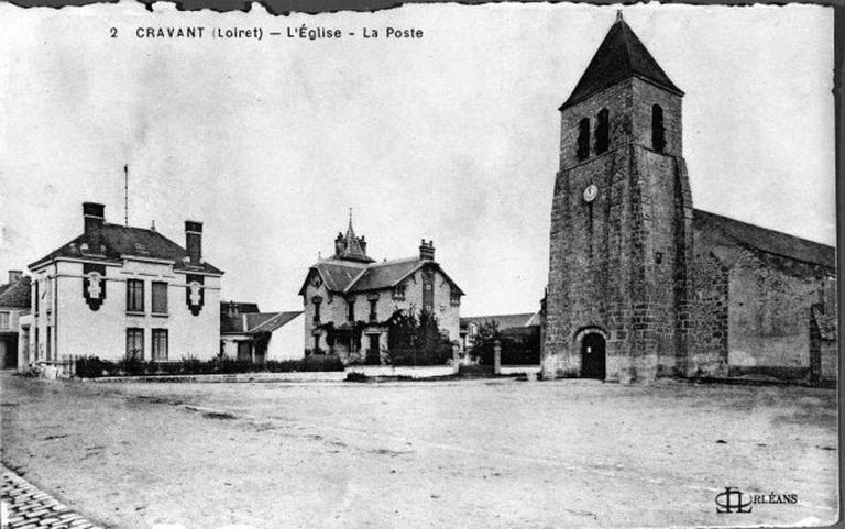 Vue partielle extérieure de l'église vers 1915.