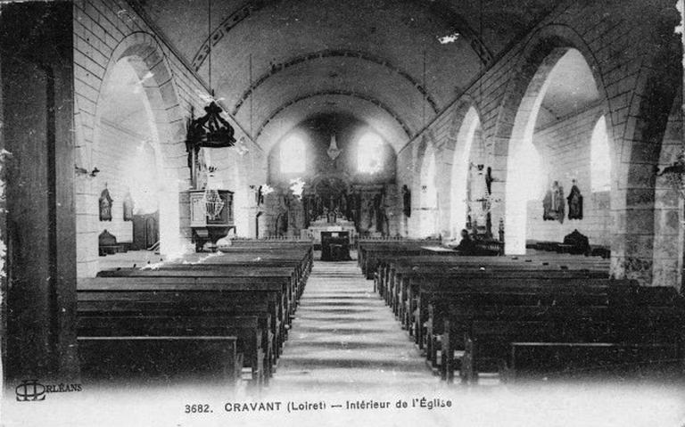 Vue du vaisseau central vers le choeur en 1918.