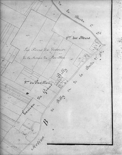 Plan cadastral, 1828 : hameau du Grand Rilly.