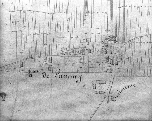 Plan cadastral, 1828 : hameau de Launay.