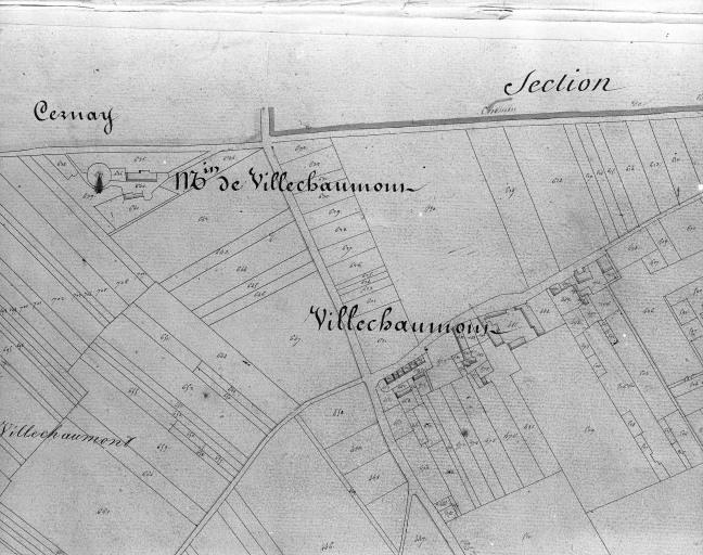 Plan cadastral, 1828 : Villechaumont.