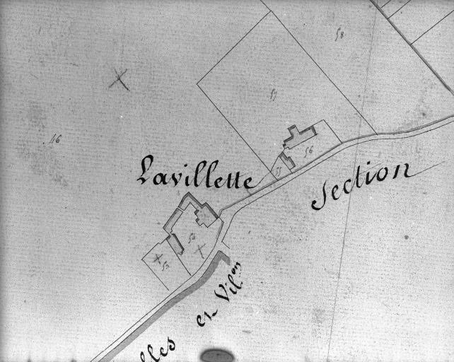 Plan cadastral, 1828 : La Villette.