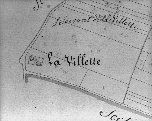 Plan cadastral, 1828 : La Villette.