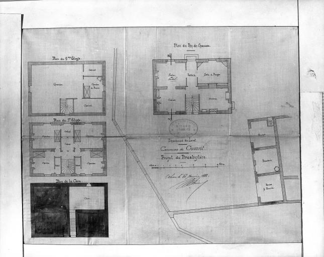 Premier projet de l'architecte Ricard. Plans.