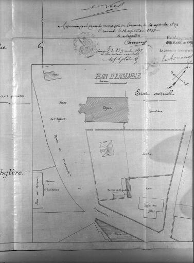Second projet de l'architecte Noël. Plan-masse.