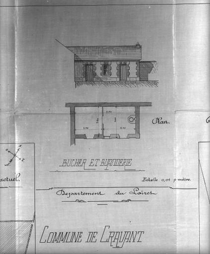 Second projet de l'architecte Noël. Bûcher et buanderie.