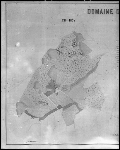 Plan du domaine des Vouliers en 1855.