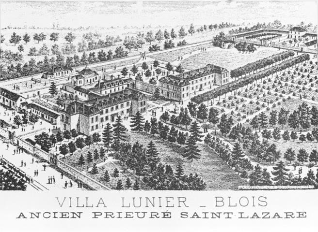 Hospice Lunier. Vue d'ensemble de l'hospice psychiatrique fondé en 1865 dans le parc de la villa Saint-Lazare.